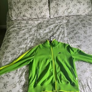 Nike Bright Lime Green Track Jacket with Yellow Stripe